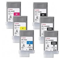 Alternativní inkousty Canon PFI102 Black / 2 x Matte Black / Cyan / Magenta / Yellow